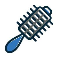 Hair Brush Vector Thick Line Filled Dark Colors