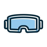 Vr Glasses Vector Thick Line Filled Dark Colors