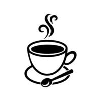 Cup of hot drink, mug of coffee, tea etc. Coffee cup with steam vector icon.