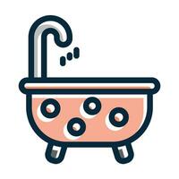 Bathtub Vector Thick Line Filled Dark Colors