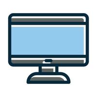 Monitor Vector Thick Line Filled Dark Colors