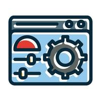 Control Panel Vector Thick Line Filled Dark Colors