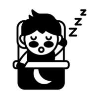 dormido icono en vector. ilustración vector