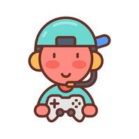 Child Gamer icon in vector. Illustration vector