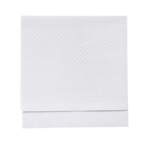 Two folded pieces of white tissue paper or napkin in stack tidily prepared for use in toilet or restroom isolated with clipping path in png format