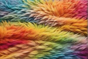Rainbow Fur Texture, Rainbow Fur Texture Background, Colorful Fur Texture, Fluffy Fur Texture, Fluffy Fur Background, AI Generative photo