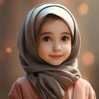 Beautiful happy muslim kids smiling Ai Generated photo