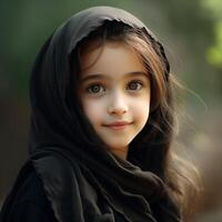 Beautiful happy muslim kids smiling Ai Generated photo