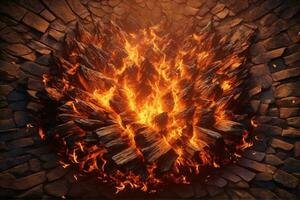 Campfire Background, Fire Background, Fire Wallpaper, AI Generative photo