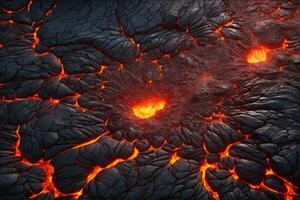 Lava Texture Background, Glowing Lava Texture Background, Magma Flow, Lava Flow, Cracked Lava, AI Generative photo