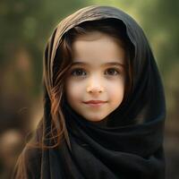 Beautiful happy muslim kids smiling Ai Generated photo