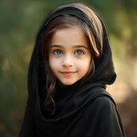 Beautiful happy muslim kids smiling Ai Generated photo