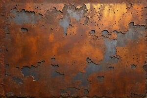 Rusted Metal Texture Background, Vintage Metal Texture Background, Old Metallic Texture, Grunge Metal Texture, AI Generative photo