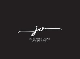 Signature Jo Luxury Floral Logo, Feminine JO Logo Icon Vector