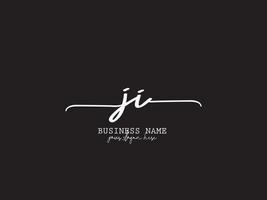 Signature Ji Luxury Floral Logo, Feminine JI Logo Icon Vector