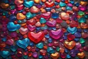 Colorful Heart Stone Background, Colorful Heart Stone Wallpaper, Stone Background, Heart background, AI Generative photo