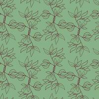 Vector seamless pattern with pomegranate branches and leaves. Wallpaper, background, paper or fabric print