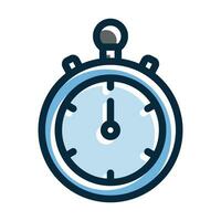 Stopwatch Vector Thick Line Filled Dark Colors