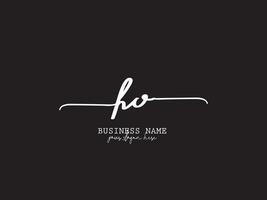 Feminine Ho Signature Logo, Apparel HO Typography Luxury Letter Logo Branding vector