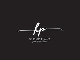 Feminine Hp Signature Logo, Apparel HP Typography Luxury Letter Logo Branding vector