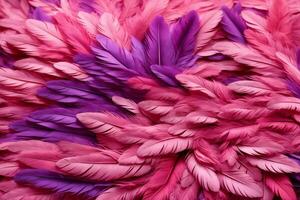 Pink Feather Background, Feather Wallpaper, Feathers Background, Fluffy Feather Texture, Feather Pattern, Feather Texture, Fur Texture, AI Generative photo