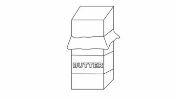 Animation Formen ein skizzieren von das Butter Symbol video