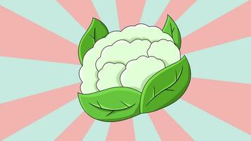 Animated cauliflower icon with a rotating background video