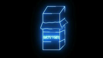 Animated butter icon with a glowing neon effect video