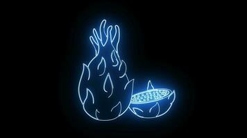 Animated dragon fruit icon with a glowing neon effect video