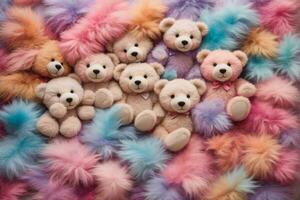 pastel mullido osito de peluche oso fondo de pantalla, mullido osito de peluche oso fondo, osito de peluche oso fondo, osito de peluche oso fondo de pantalla, ai generativo foto