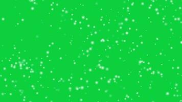 White snowfall particle animation overlay effect on green screen background video