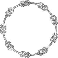 circular rope woven frame with copy space vector