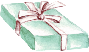 regalo caja. acuarela clipart png