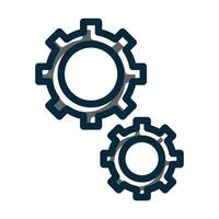 Gears Vector Thick Line Filled Dark Colors