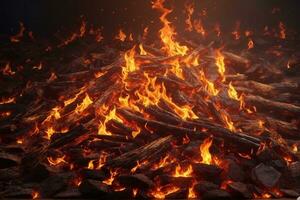 Campfire Background, Fire Background, Fire Wallpaper, AI Generative photo