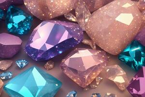 Crystal Diamond Background, Crystal Gemstone Background, Crystal Diamond Wallpaper, Crystal Diamond Texture, AI Generative photo