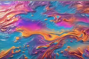 Holographic Liquid Paint Wallpaper, Holographic Liquid Paint Background, Holographic Background, AI Generative photo