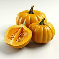 closeup photo of pumpkin on isolated white background Generative AI