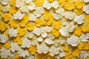 Yellow and white Leaves Background, Leaves Background, Leaves Wallpaper, AI Generative photo