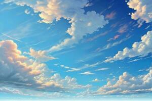Blue Sky Background, Sky Background, Sky Wallpaper, AI Generative photo