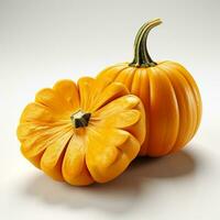 closeup photo of pumpkin on isolated white background Generative AI