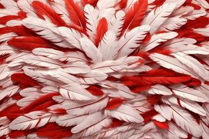 Beautiful abstract red feathers on white background, white feather texture  on red pattern and red background, pink fea…