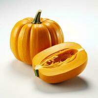 closeup photo of pumpkin on isolated white background Generative AI