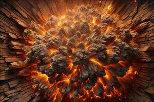 Fire Explosion Background, Fire Explosion, Fire Explosion Wallpaper, AI Generative photo