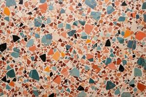 Colorful Terrazzo Texture, Multicolor Terrazzo Texture Background, Terrazzo Mosaic Tiles, Terrazzo Marble Background, AI Generative photo