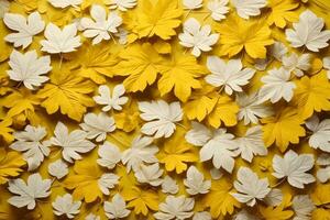 Yellow and white Leaves Background, Leaves Background, Leaves Wallpaper, AI Generative photo