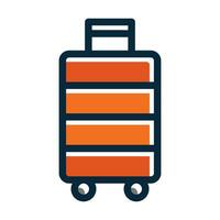 Luggage Vector Thick Line Filled Dark Colors