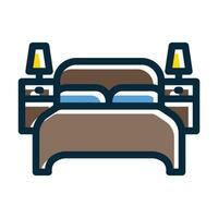 Bed Vector Thick Line Filled Dark Colors