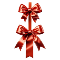 Red Gift Ribbon with Bow Isolated . AI Generative png