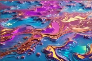 Holographic Liquid Paint Wallpaper, Holographic Liquid Paint Background, Holographic Background, AI Generative photo